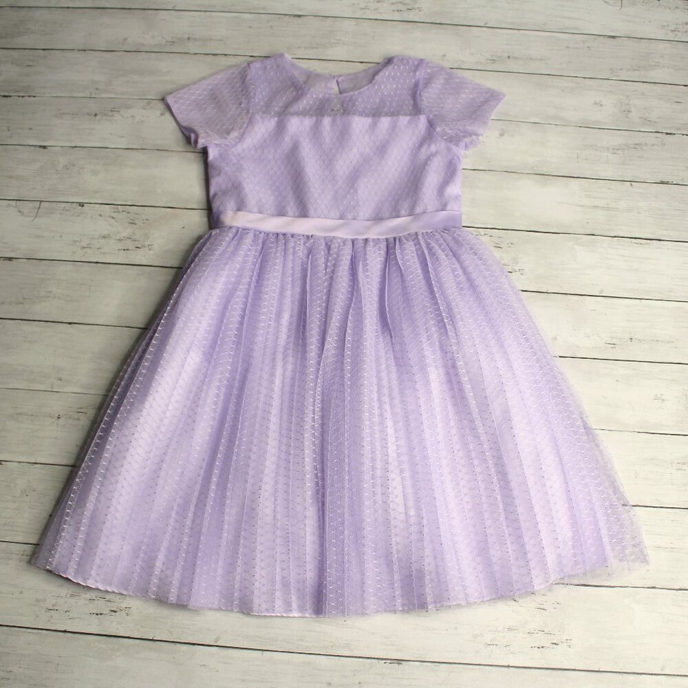Wonder Nation Girl's Party Dress Size 10 Purple Satin Mesh Overlay